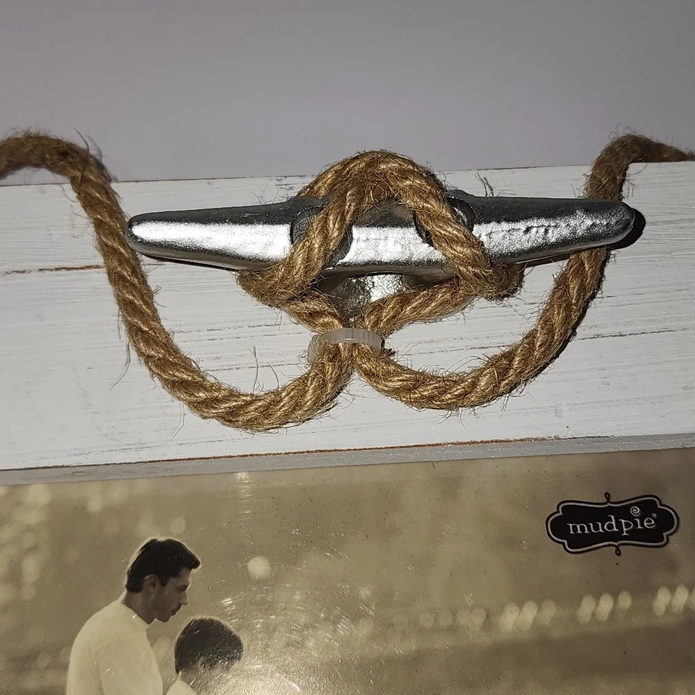 Mud pie Frame White Rope-Hanging Picture Frame